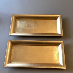 2-Ashland Gold-Colored Decorative Vanity Trays